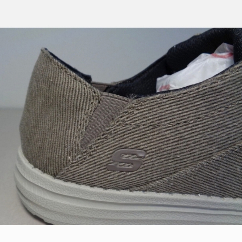 NWT Skechers Men Air Cooled Memory Foam Canvas Slip-On Brown Size 8 - Picture 6 of 6